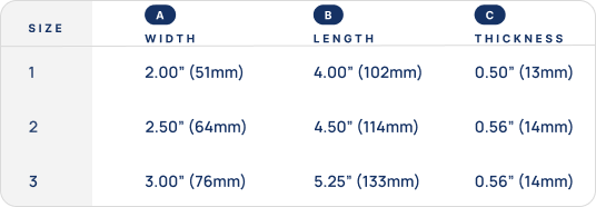 Foal Heel Extension size chart