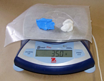 2. Use equal portions of each component of the 2 part silicone polymer. Use a gram scale for test accuracy.